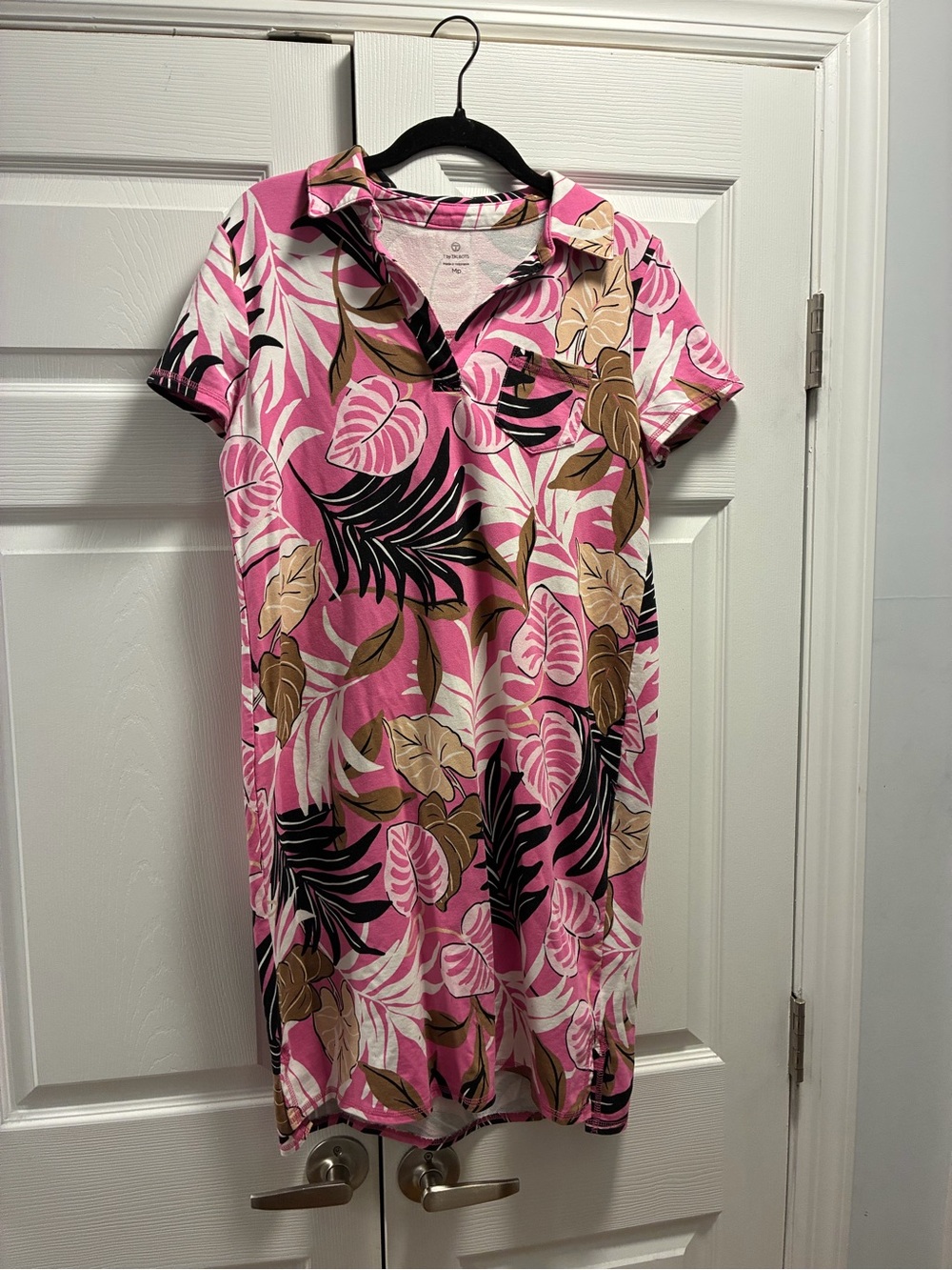 Talbots Pink Tropical Print Polo Dress - Women's Casual Shift